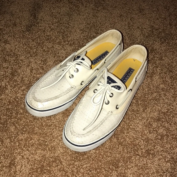 white sparkle sperrys - Picture 1 of 3